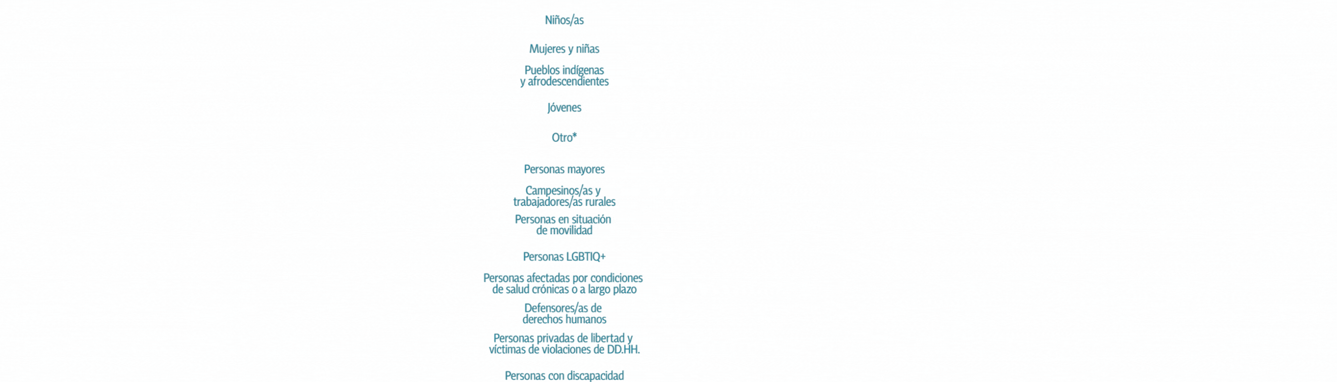 Una iniciativa puede incluir más de una categoría. 65 * La categoría Otro incluye minorías.